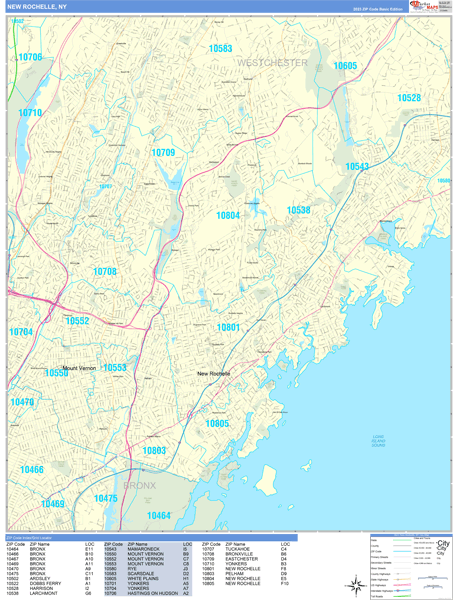 New Rochelle Wall Map